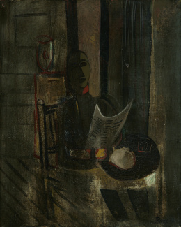 831.  FRANCISCO BORES (Madrid, 1898 - París, 1972)“Soldat à table”, 1934.