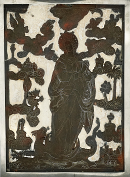 359.  Rara placa en carey segueteado con la Virgen Inmaculada siguiendo una composición de Michiel Snyders (1586-1672)*Cantón o Virreinato de Nueva España, S. XVII-XVIII..