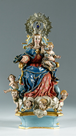 1004.  LUIS SALVADOR CARMONA ( NAVA DEL REY, VALLADOLID, 1708- MADRID, 1767 )“ La Virgen del Rosario “.