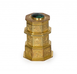 1148.  Tintero octogonal.Trabajo Ruso, h. 1850.