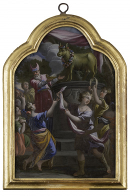 870.  SEGUIDOR DE LUCA GIORDANO (Escuela napolitana, siglo XVIII)Moisés y el Becerro de oro.