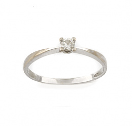 564.  Sortija solitario de brillante de 0,12 ct en montura de oro blanco de 18K.