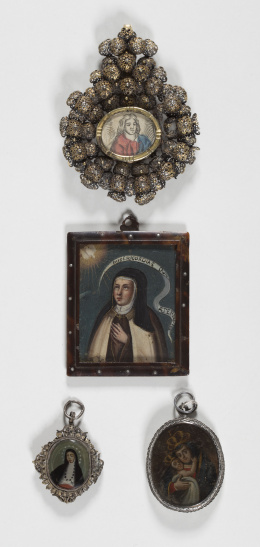 871.  Medalla devocional , con marco de filigrana. Salamanca,S. XVIII.