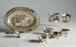 1219.  Chofeta de plata con punzones. Cristobal León y Castejón.Córdoba, S. XVIII..