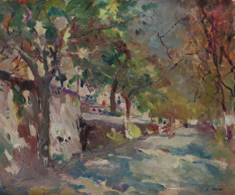 727.  JOAQUÍN MIR Y TRINXET (Barcelona, 1873-1940)Paseo con árbol