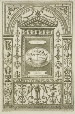 302.  GIOVANNI MARÍA CASSINI (grab) VICENZO BRENNA (dib)Cuatro grabados con decoración de estilo neoclásico..