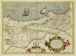 357.  GERARD MERCATOR (1512- 1594) JODOCUS HONDIUS (1563- 1612)Mapa del País Vasco: “Legionis Biscaiae et Guipiscoae Typus”.
