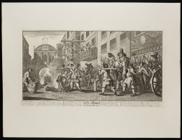 849.  WILLIAM HOGARTH (1697- 1764)“Burning the rumps at temple bar”..
