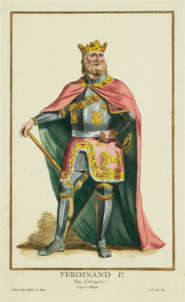 762.  ESCUELA FRANCESA, SIGLO XIXPar de retratos “El Rey Fernando I y el Rey Alfonso II de Aragón”..