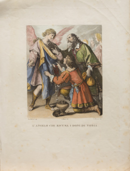210.  GIOVANNI BILIVERT (inv) CESARE FERRERI (inc)El arcángel san Gabriel rehúsa los dones que le ofrece Tobías.