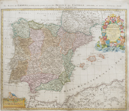 206.  JOHANN BAPTIST HOMANN (1664-1724)Mapa de España.