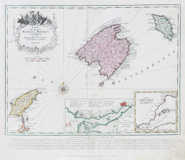 473.  Matthieu Seutter (1678-1756)“Carte des Isles de Maiorque Minorque et d´Ivice”.