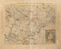 1120.  GUILLAUME DE LISLE (1675-1726)Carte du Diocese de Beauvais, Amsterdam, 1720-41.