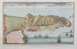 775.  NICHOLAS TINDAL (1687- 1774) RAPIN DE THOYRAS, PAUL (1661- 1725) ISAAC BASIRE (1607-1676)"Plan of the town and fortifications of Gibraltar, exactly taken on the spot in the year 1738"