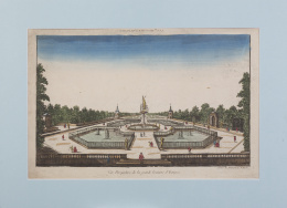 769.  JEAN- FRANÇOIS DAUMONT (1740-1775)"Vue perspective de la grande Fontaine d´ Aranjuez" y "Vue perspective de la Église Cathedrale de Toledo"