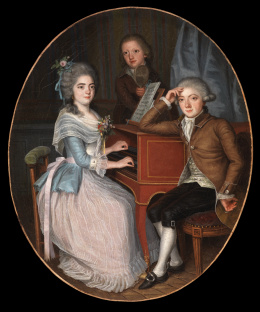 2003.  ADOLF ULRIK WERTMÜLLER (Estocolmo, 1751- Delaware, 1811)“Retrato de tres hermanos en un interior gaditano”Hacia 1790-1794.