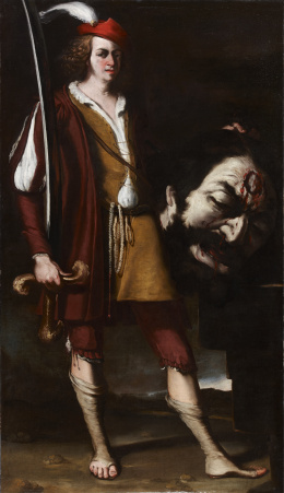 2030.  SEBASTIÁN DE LLANOS Y VALDÉS (Sevilla, h. 1605-1677)“David con la cabeza de Goliath”Hacia 1655.