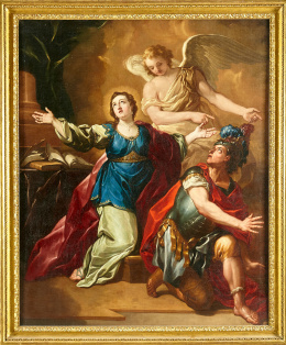 199.  ANTONIO GONZÁLEZ RUIZ (1711- 1788)Santa Cecilia y San Valeriano.H. 1740..