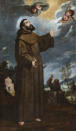 529.  Juan Van der Hamen y León (Madrid, 1596-1631)San Francisco recibiendo los estigmas, h. 1630.