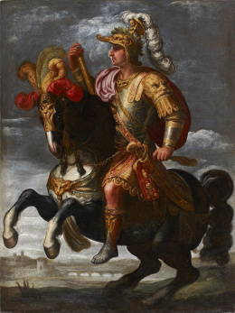 2035.  ATRIBUIDO A SEBASTIÁN DE LLANOS Y VALDÉS (Sevilla, h. 1605-1677)“Retrato ecuestre del emperador Calígula”Hacia 1660.