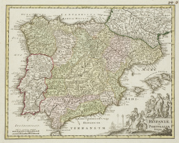 911.  JONANN CHRISTOPH WEIGEL“Hispaniae et Portugaliae regna”..
