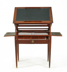 971.  Mesa de arquitecto Luis XVI de madera de caoba, estampillada F. Schey*.Trabajo francés, último cuarto del S. XVIII..