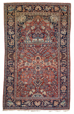 550.  Pareja de alfombras de oración de “estilo Palacio”.Qazvin, persia, 1890..