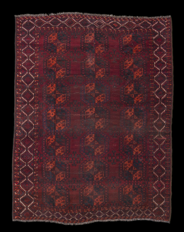 1038.  Alfombra en lana Bukhara, h. 1880.