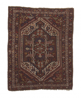 1121.  Alfombra en lana Ghashqai, Persia, h. 1870.