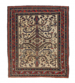 1119.  Alfombra (Farahan) beige con decoración geométrica de flores.Persia, h. 1900.