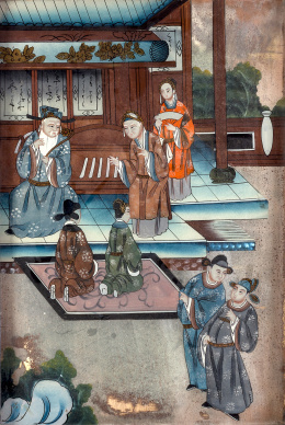 463.  ESCUELA CHINA, h. 1800Escena palaciega.