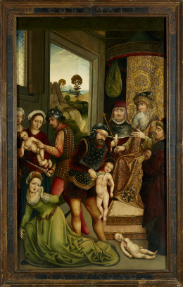 354.  MAESTRO DE VILLALONQUEJAR (Escuela Burgalesa, ff. S. XV)Matanza de los Inocentes..