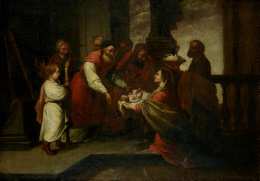 384.  ESCUELA SEVILLANA, SIGLO XVIIPresentación del Niño en el Templo..