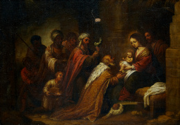 383.  ESCUELA SEVILLANA, SIGLO XVIIAdoración de los Reyes Magos..