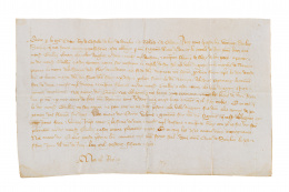 388.  Albalá de Enrique II de Castilla: Enrique II paga a Guillermo Elman, caballero inglés, 19.250 florines por sus servicios prestados. Sevilla, junio de 1366..