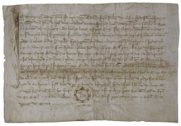 373.  Carta de donación de tierras al Monasterio de San Juan de Ortega por parte de Fernán Sánchez de Velasco y su mujer Juana de Castañeda (Mayor de Castañeda).(Burgos), 10 de enero 1299..