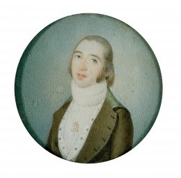 756.  ESCUELA ESPAÑOLA, SIGLO XVIIIRetrato de caballero, tondo..