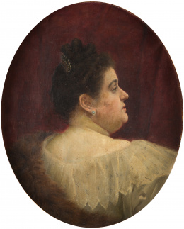 530.  FEDERICO AMUTIO (Madrid, 1869 - 1942)Retrato de dama de perfil.