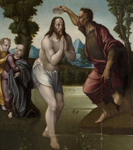 280.  BENITO SÁNCHEZ GALINDO (c. 1530-posterior a 1588)Bautismo de Cristo.