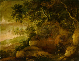 236.  CIRCULO DE JAN BRUEGHEL EL JOVEN (Escuela flamenca , siglo XVII)Pareja de paisajes boscosos.