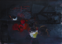 1034.  ANTONI CLAVÉ (Barcelona,1913 - Saint-Tropez, 2005)Composition rouge et noire, c.1962