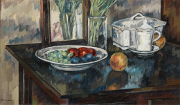 781.  ANTONIO SANTOS LLORO (Lupiñen, Huesca, 1955)“Plato con frutas”.