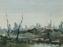 774.  ZANSTEIN“Paisaje con pueblo”.