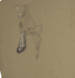 933.  FRANCISCO LAMEYER Y BERENGUER (Cádiz, 1825-Madrid 1877)Estudio de una cabra y un brazo.