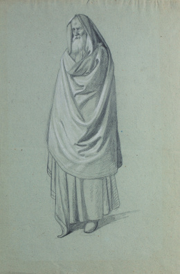 935.  FRANCISCO LAMEYER Y BERENGUER (Cádiz, 1825-Madrid 1877)Estudio de un Santo.