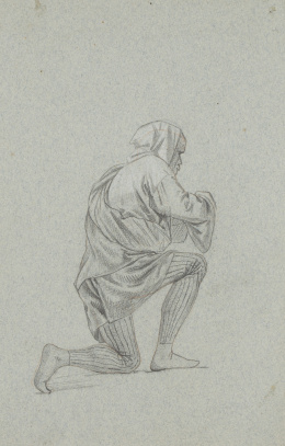 1189.  FRANCISCO LAMEYER Y BERENGUER (Cádiz, 1825-Madrid 1877)Estudio de figura.