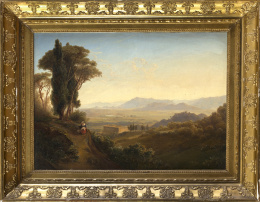 1233.  SEBASTIÁN GABRIEL DE BORBÓN Y BRAGANZA (1811 -1875)Vista Napolitana, posiblemente los Campos Flégreos1834.