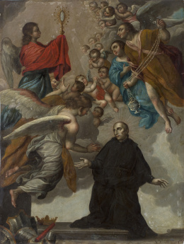 546.  NICOLÁS ENRÍQUEZ (Guadalajara?, México, 1704-1790)Adoración eucarística de san Francisco de Borja.