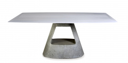 1101.  GRCIC, Konstantin (Munich, 1965). Mesa “B Stone”. Edición BD, 2009. Pie de hormigón y tapa en aluminio anodizado color blanco.S. XX.