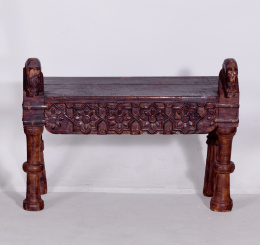 873.  Banco indio hecho de madera antiguas, S. XVIII - XIX